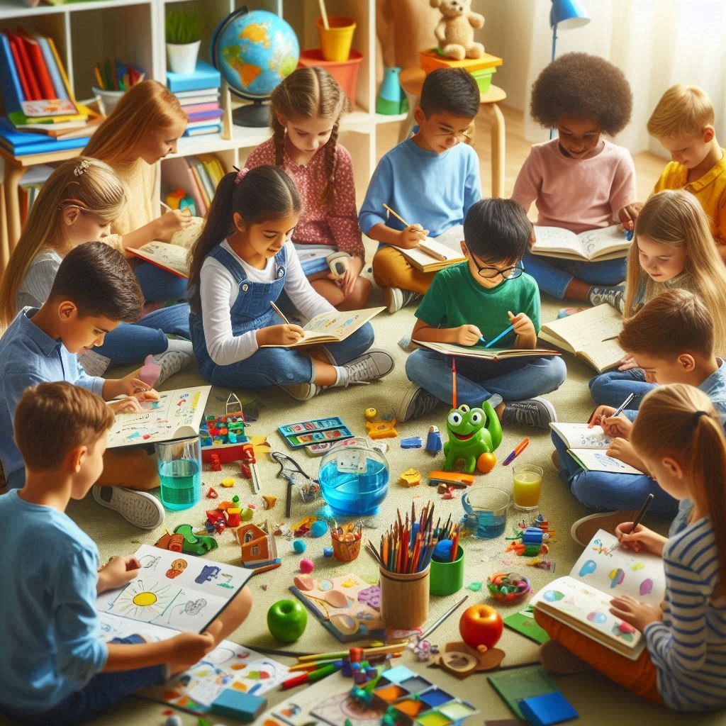 A diverse group of children